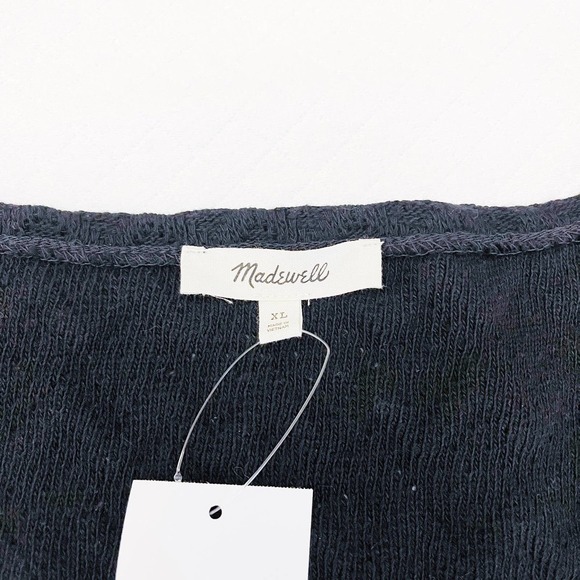 Madewell Short Sleeve Button Down Sweater Top XL NWT - Picture 2 of 7
